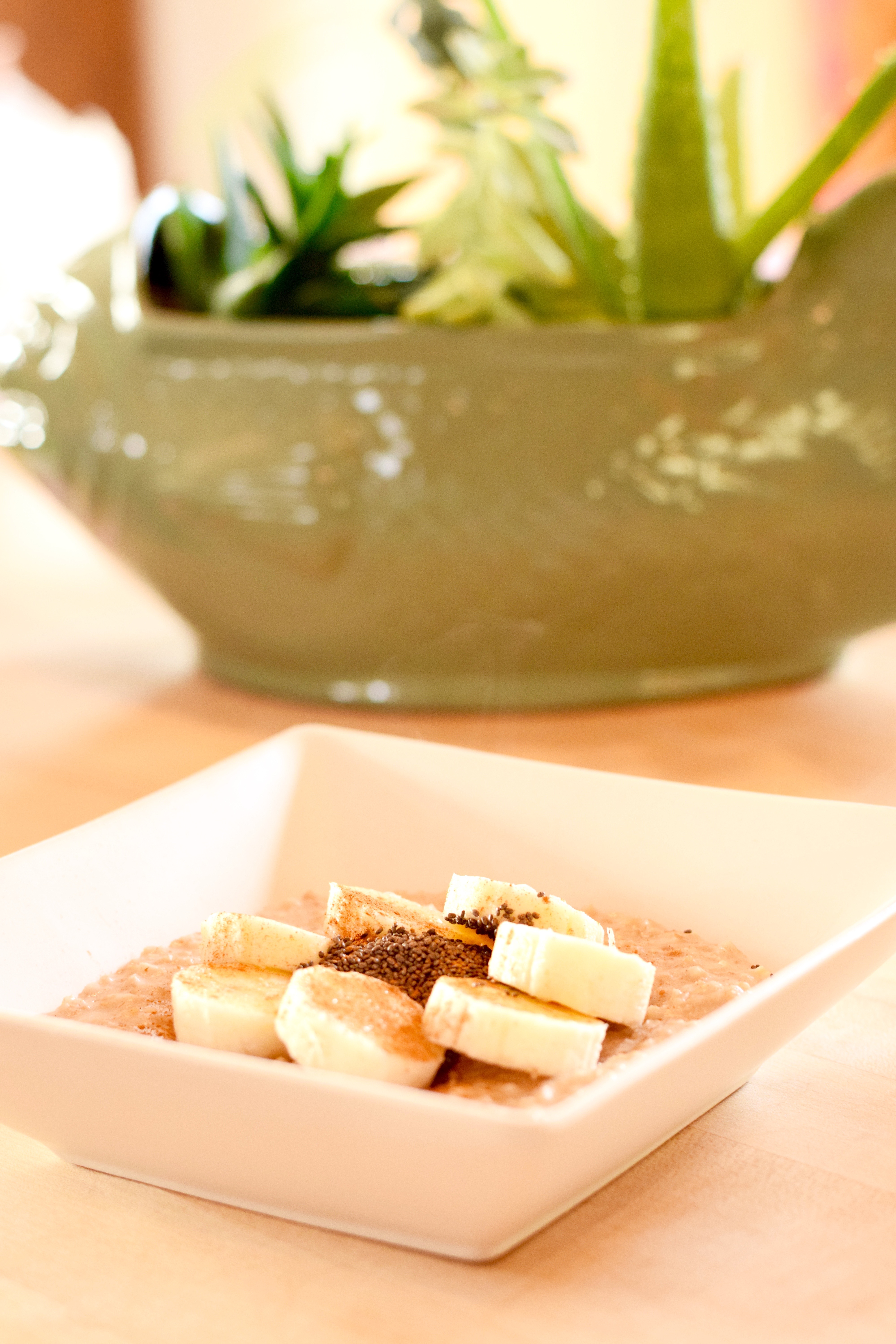 Chia Seeds and Banana on Steel Cut Oats | Land of Laurel