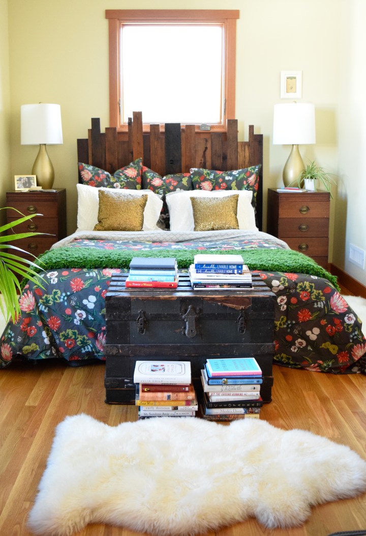 Sheepskin and Trunk in Bedroom | Land of Laurel