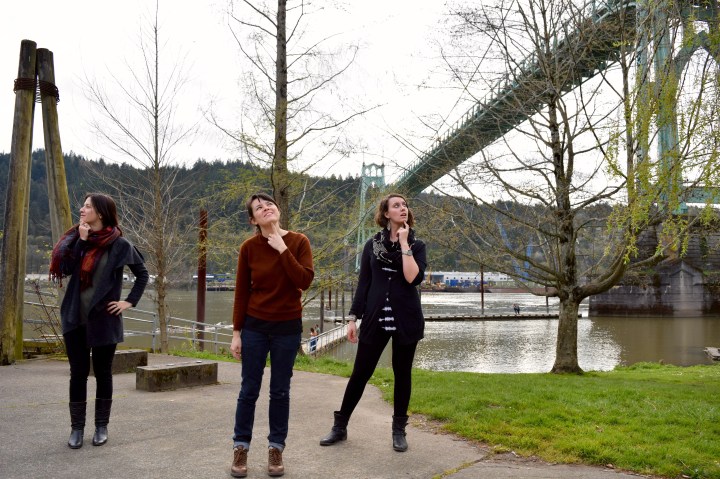 Posing Beneath the St. John's Bridge | Land of Laurel