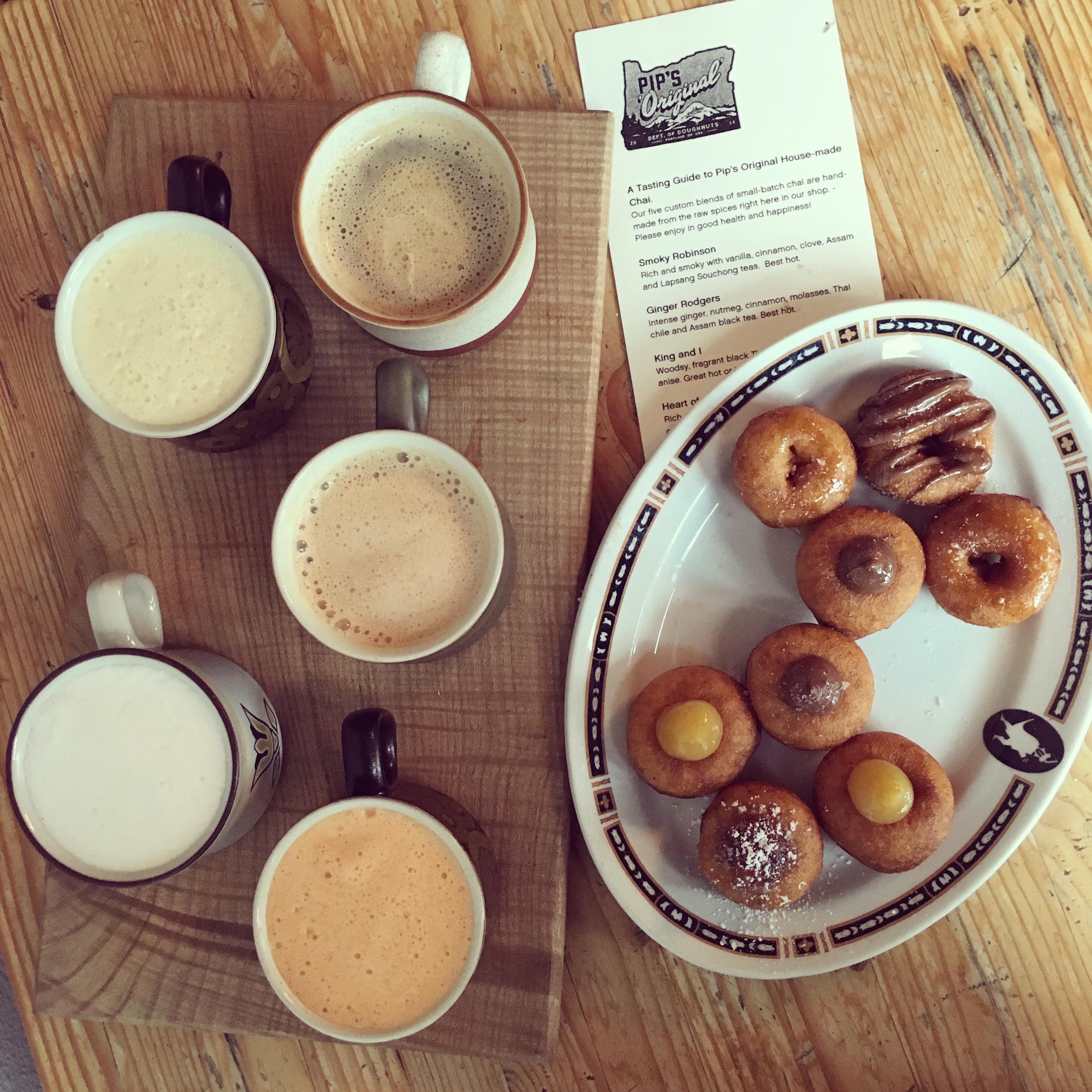 Pip's Originial Doughnuts and Chai Flight | Land of Laurel