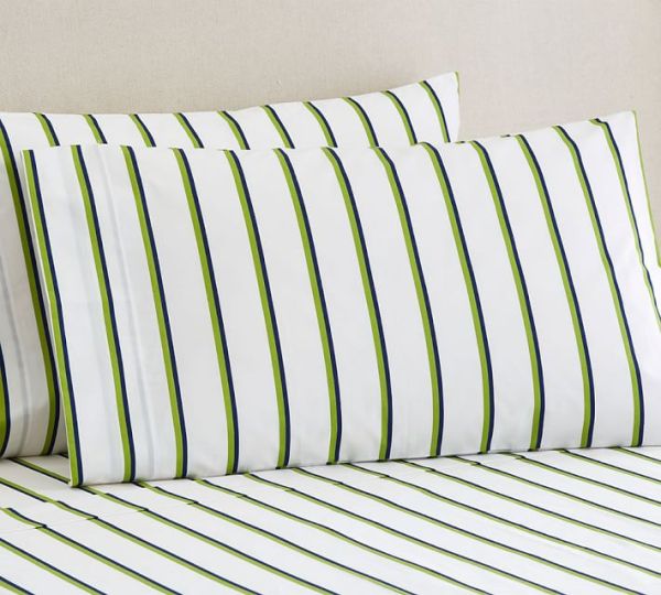 Pottery Barn Loomis Stripe Sheets | Land of Laurel