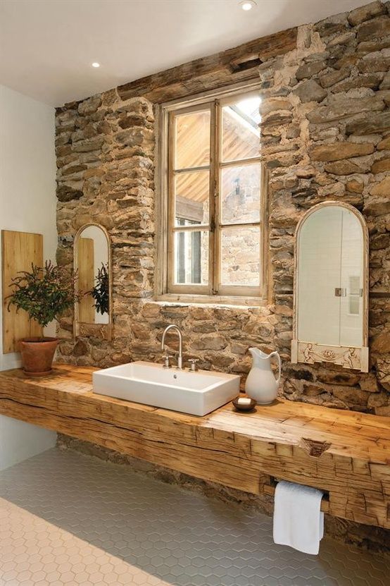 Rustic Stone Backsplash | Land of Laurel