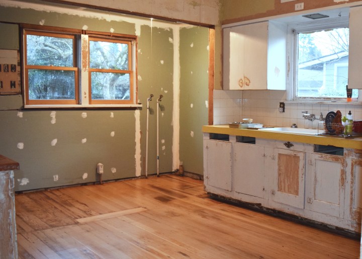 Sliding Around on the Newly DIY Refinished Kitchen&nbsp;Floors