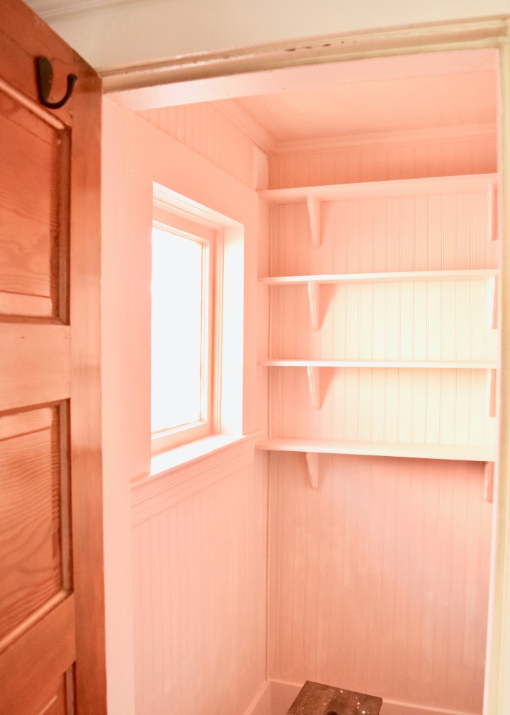 One Room Challenge: Week Four – Installing and Painting Beadboard and Wooden&nbsp;Shelves